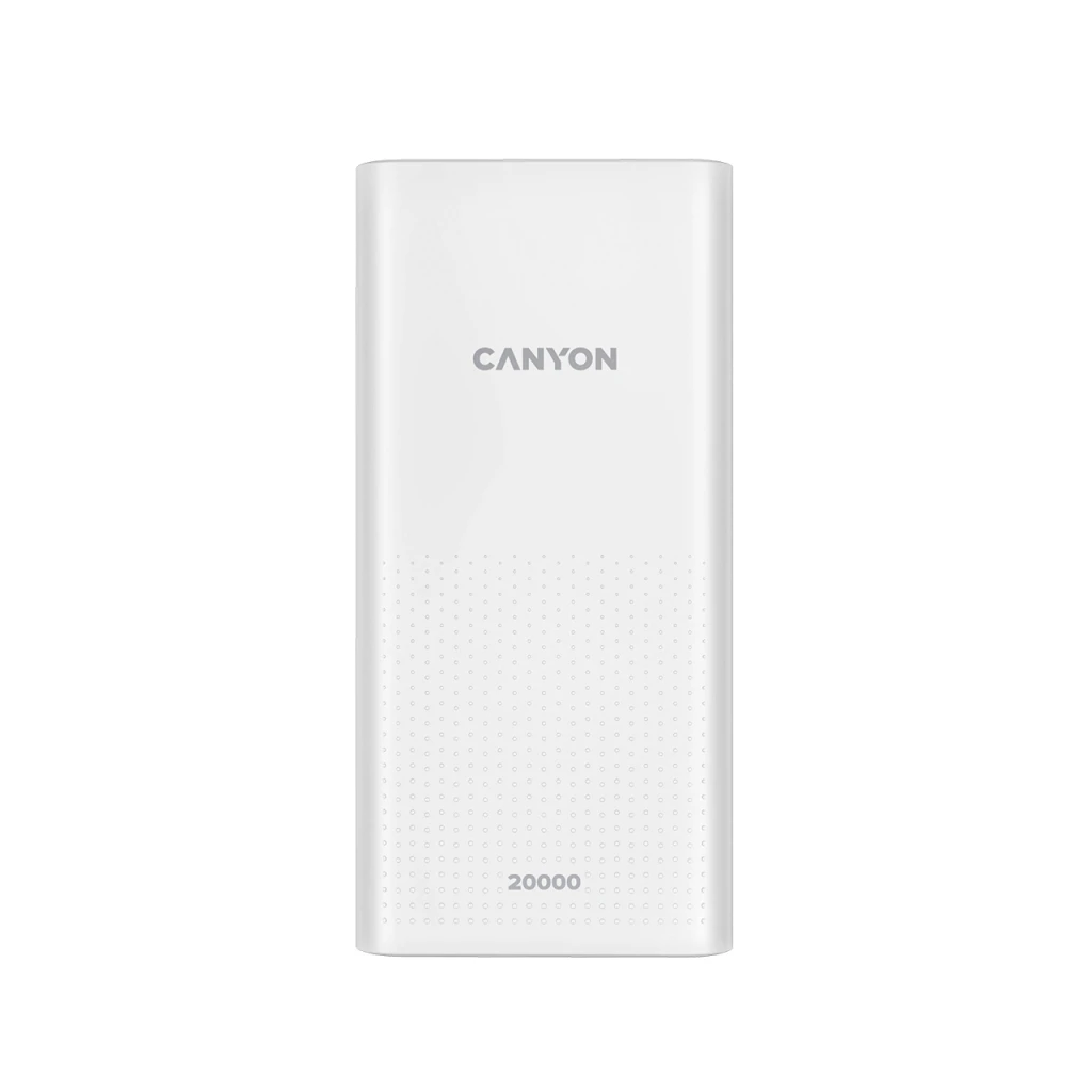 Canyon 20000mAh, Input 5V/2A, Output 5V/2.1A(Max), White (CNE-CPB2001W) (UA) Ёмкость: 20000 mAh; Назначение: для