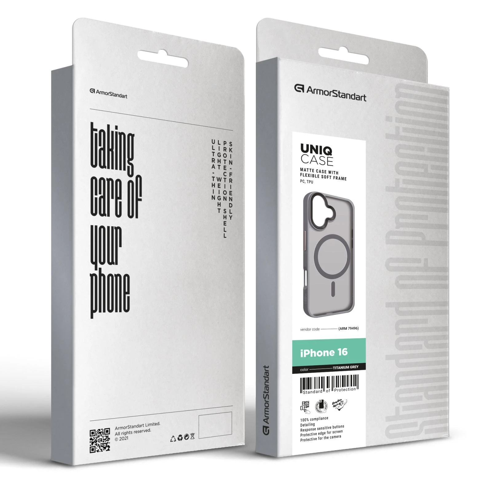 Чохол для мобільного телефону Armorstandart Uniq MagSafe Apple iPhone 16 Titanium Grey (ARM79496) (UA) Сумісність із брендом: Apple;