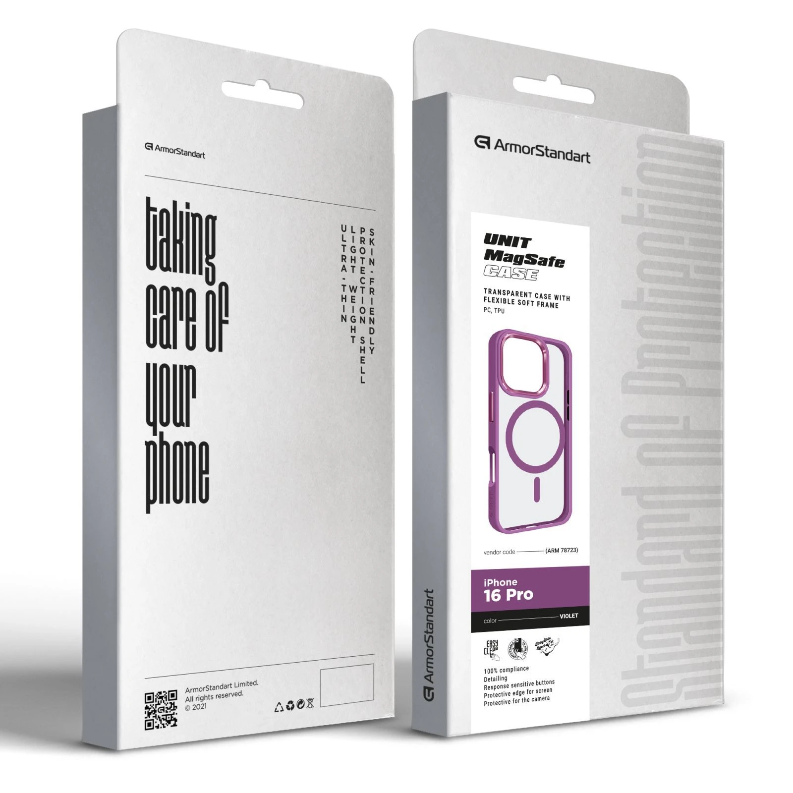 Чохол для мобільного телефону Armorstandart Unit MagSafe Apple iPhone 16 Pro Violet (ARM78723) (UA) Сумісність із брендом Apple