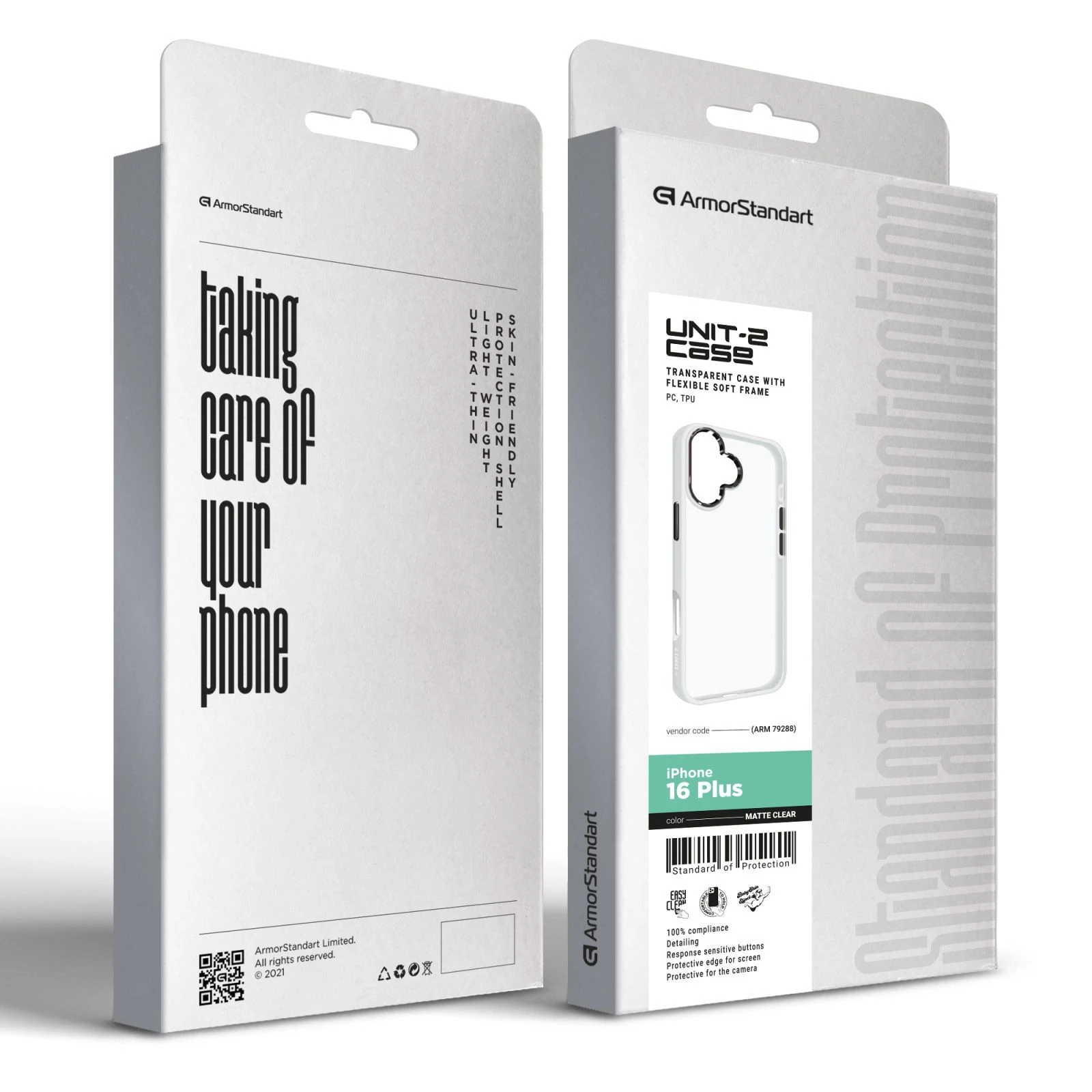 Чохол для мобільного телефону Armorstandart UNIT2 Apple iPhone 16 Plus Matte Clear (ARM79288) (UA) Сумісність із брендом Apple