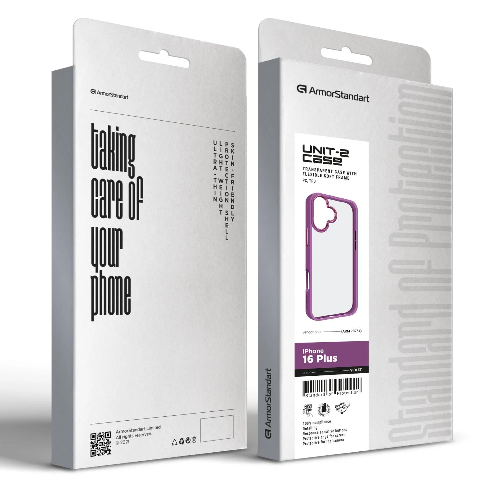 Чохол для мобільного телефону Armorstandart UNIT2 Apple iPhone 16 Plus Violet (ARM78754) (UA) Сумісність із брендом: Apple;