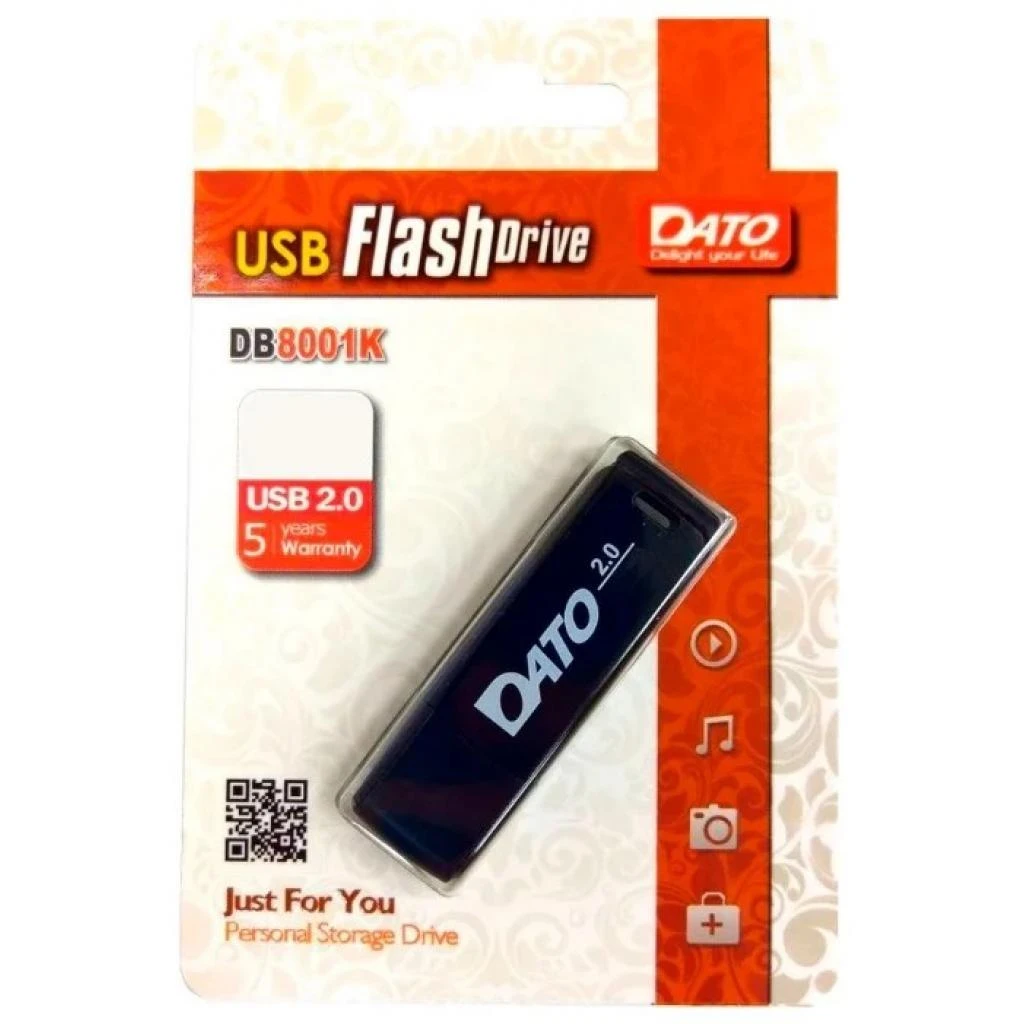 Dato 16GB DB8001 Black USB 2.0 (DB8001K-16G) (UA) Тип: Класичні; Об'єм пам'яті: 16 Gb;