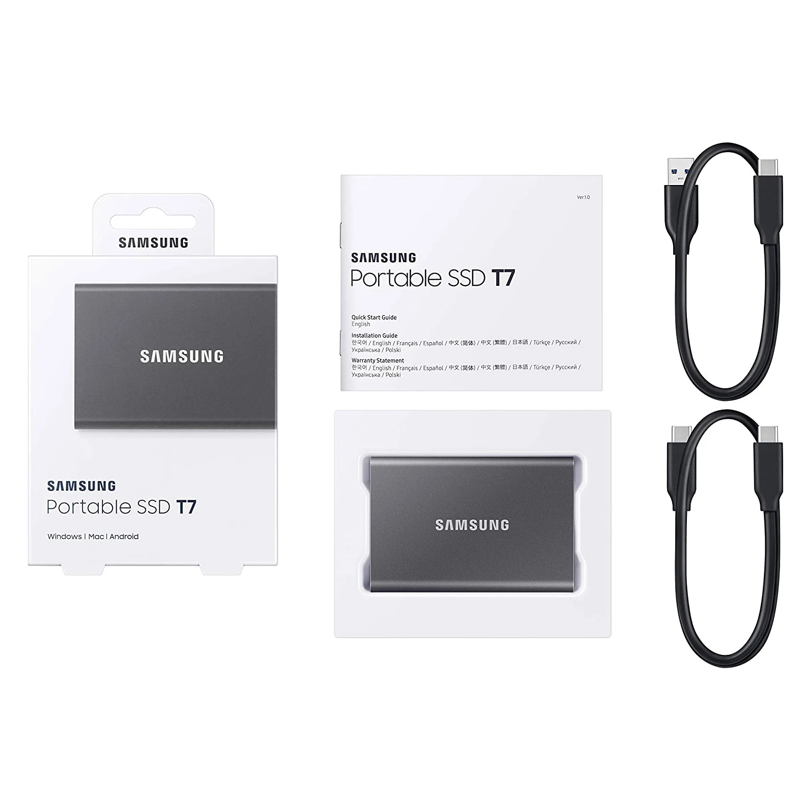 USB 3.2 4TB T7 Samsung (MU-PC4T0T/WW) (UA) Тип накопителя: внешний; Объем