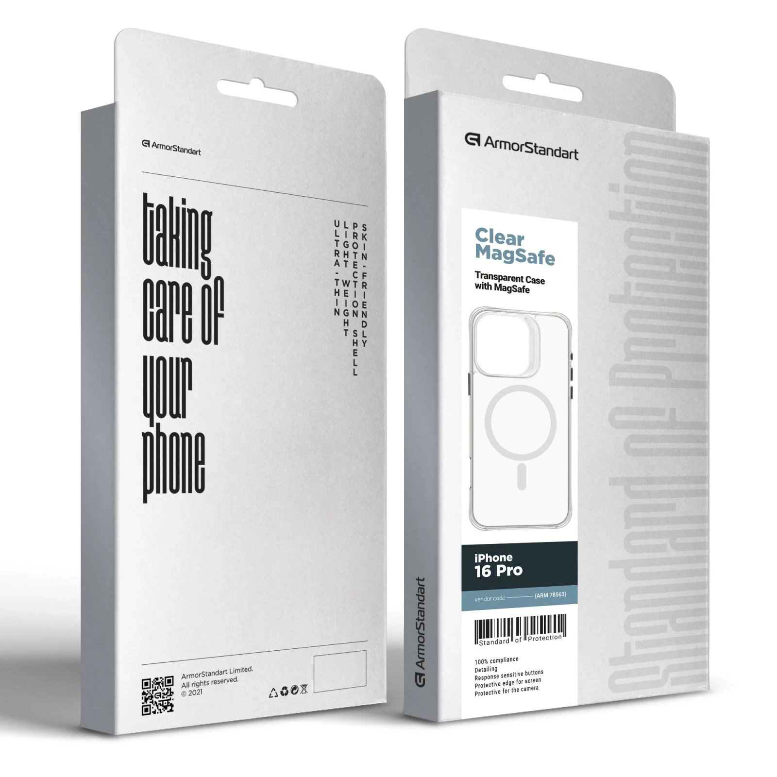 Чохол для мобільного телефону Armorstandart Clear Magsafe Apple iPhone 16 Pro Tansparent (ARM78563) (UA) Сумісність із брендом: Apple;