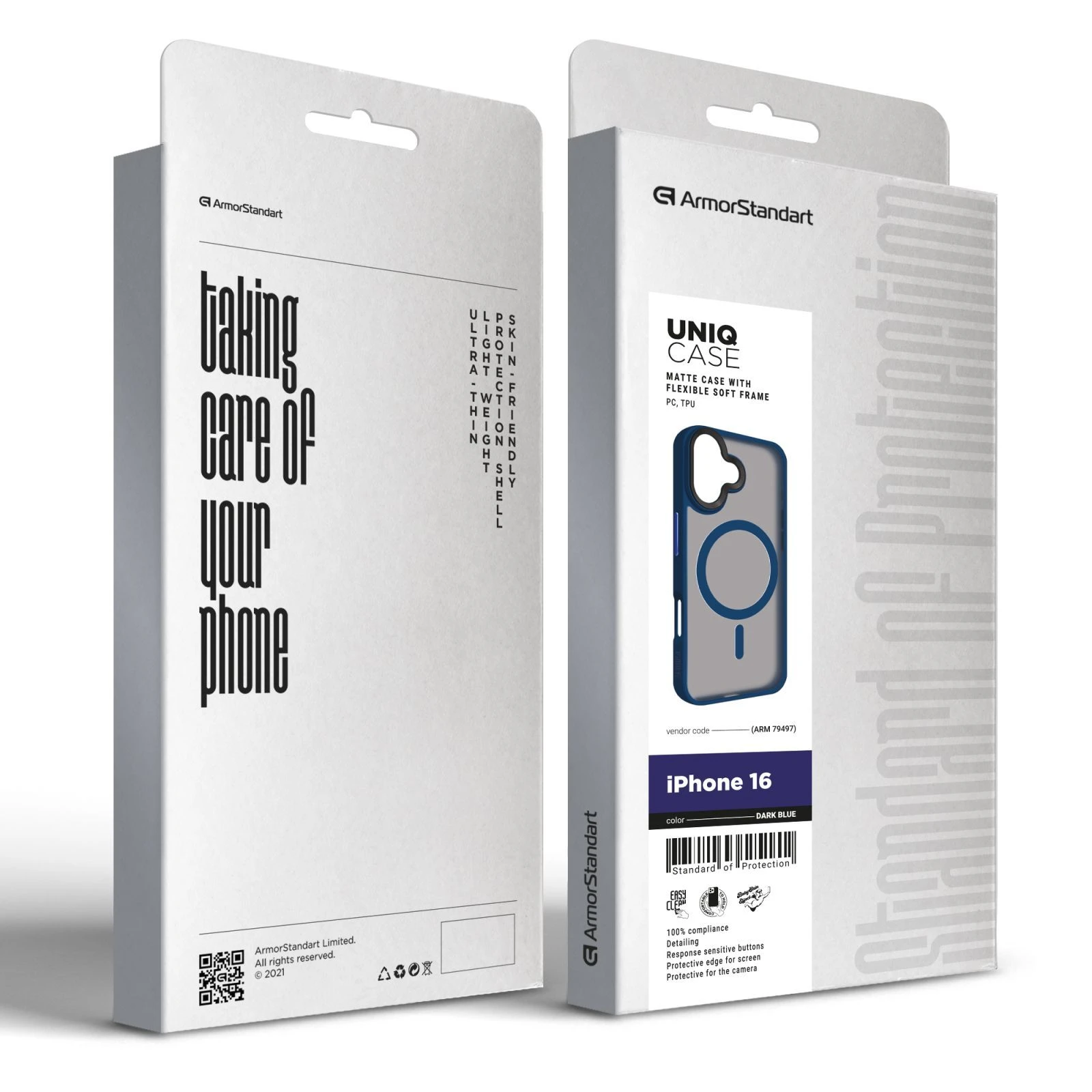 Чохол для мобільного телефону Armorstandart Uniq MagSafe Apple iPhone 16 Dark Blue (ARM79497) (UA) Сумісність із брендом: Apple;