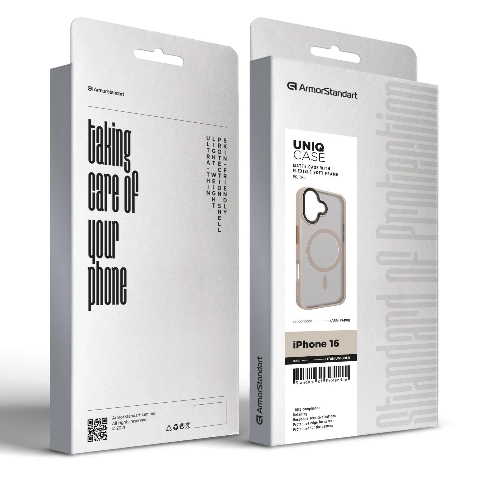 Чохол для мобільного телефону Armorstandart Uniq MagSafe Apple iPhone 16 Titanium Gold (ARM79498) (UA) Сумісність із брендом: Apple;