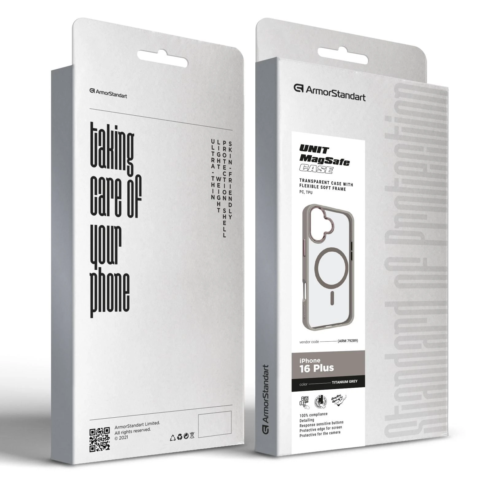 Чохол для мобільного телефону Armorstandart Unit MagSafe Apple iPhone 16 Plus Titanium Grey (ARM79289) (UA) Сумісність із брендом Apple