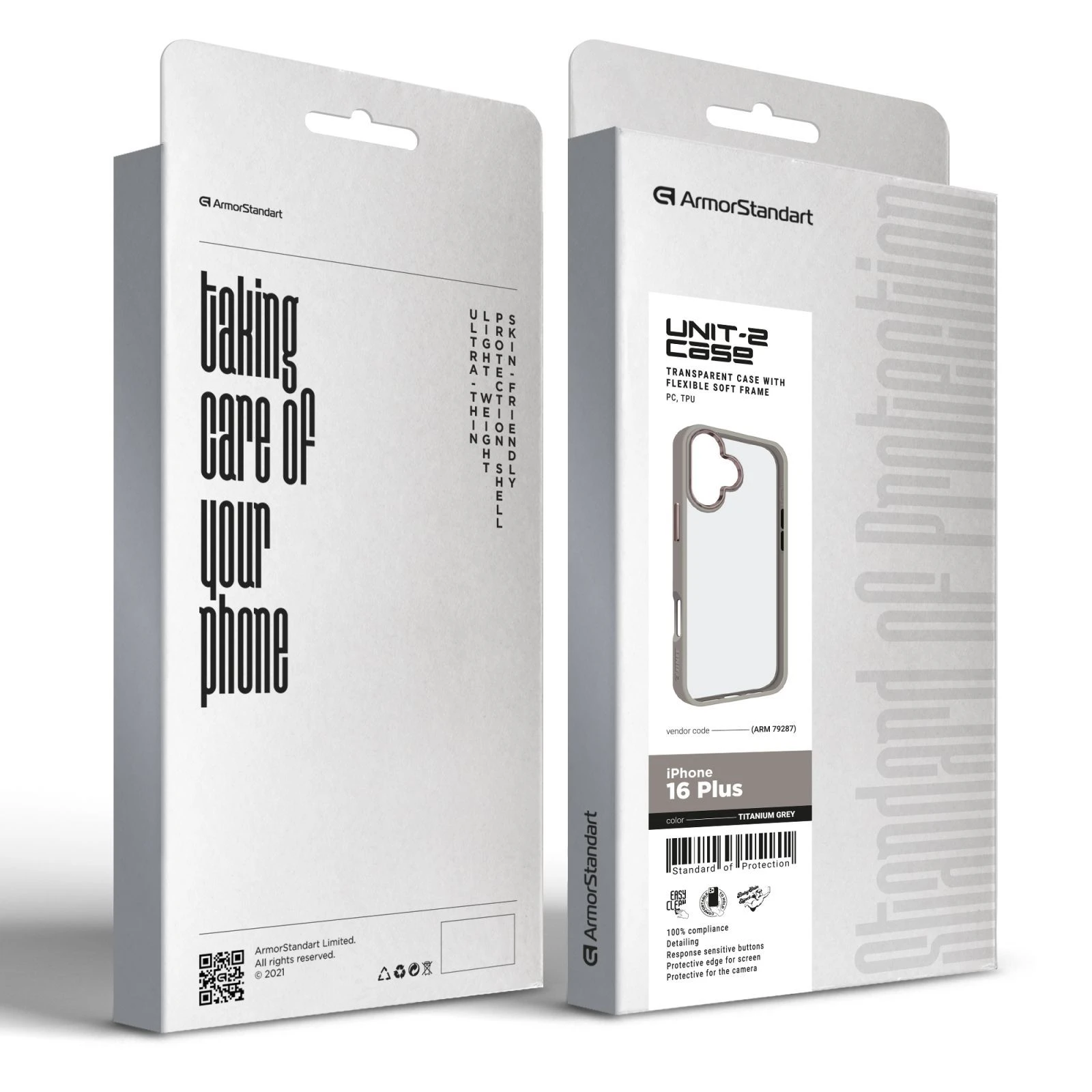 Чехол для мобильного телефона Armorstandart UNIT2 Apple iPhone 16 Plus Titanium Grey (ARM79287) (UA) Совместимость с брендом: Apple;