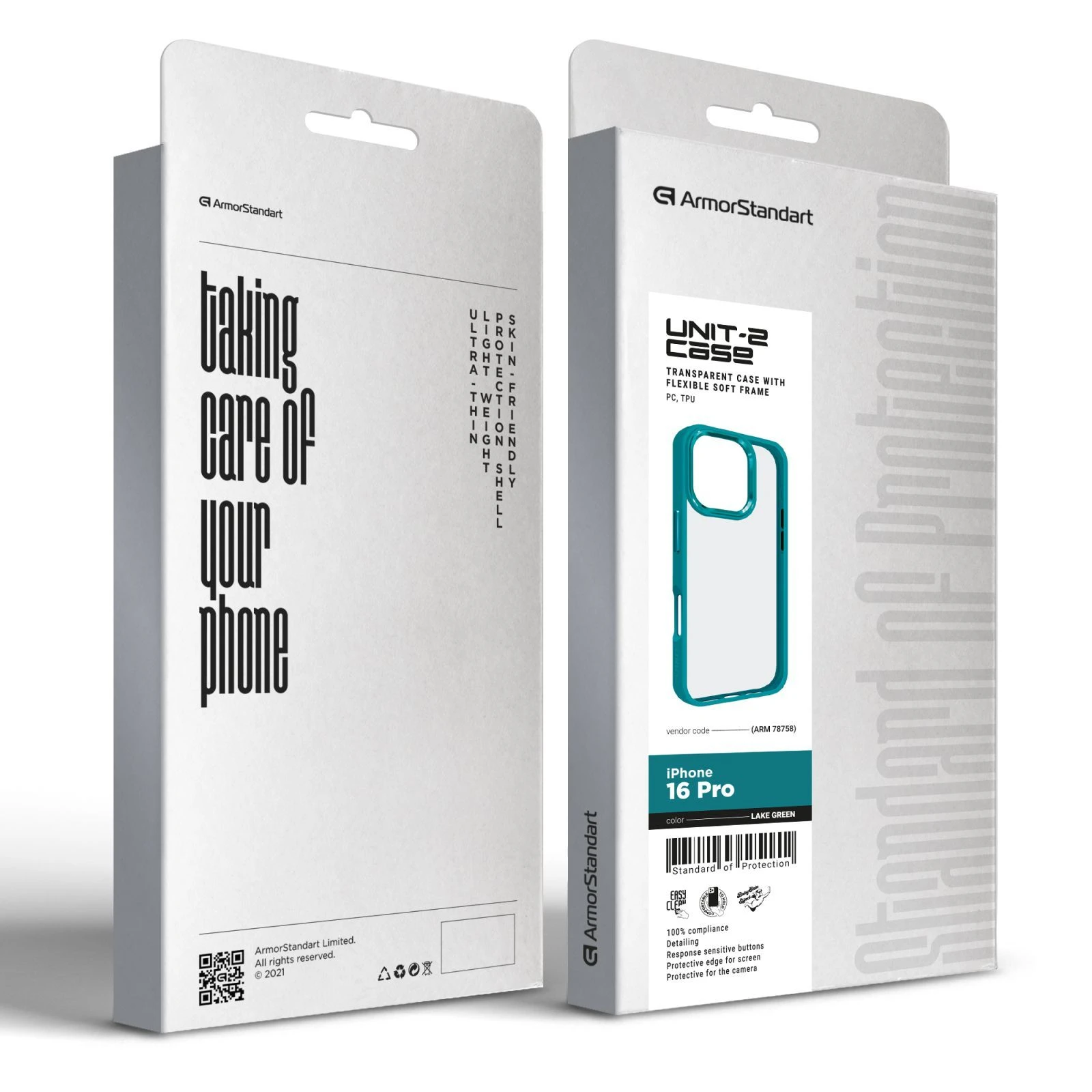 Чохол для мобільного телефону Armorstandart UNIT2 Apple iPhone 16 Pro Lake Green (ARM78758) (UA) Сумісність із брендом: Apple;