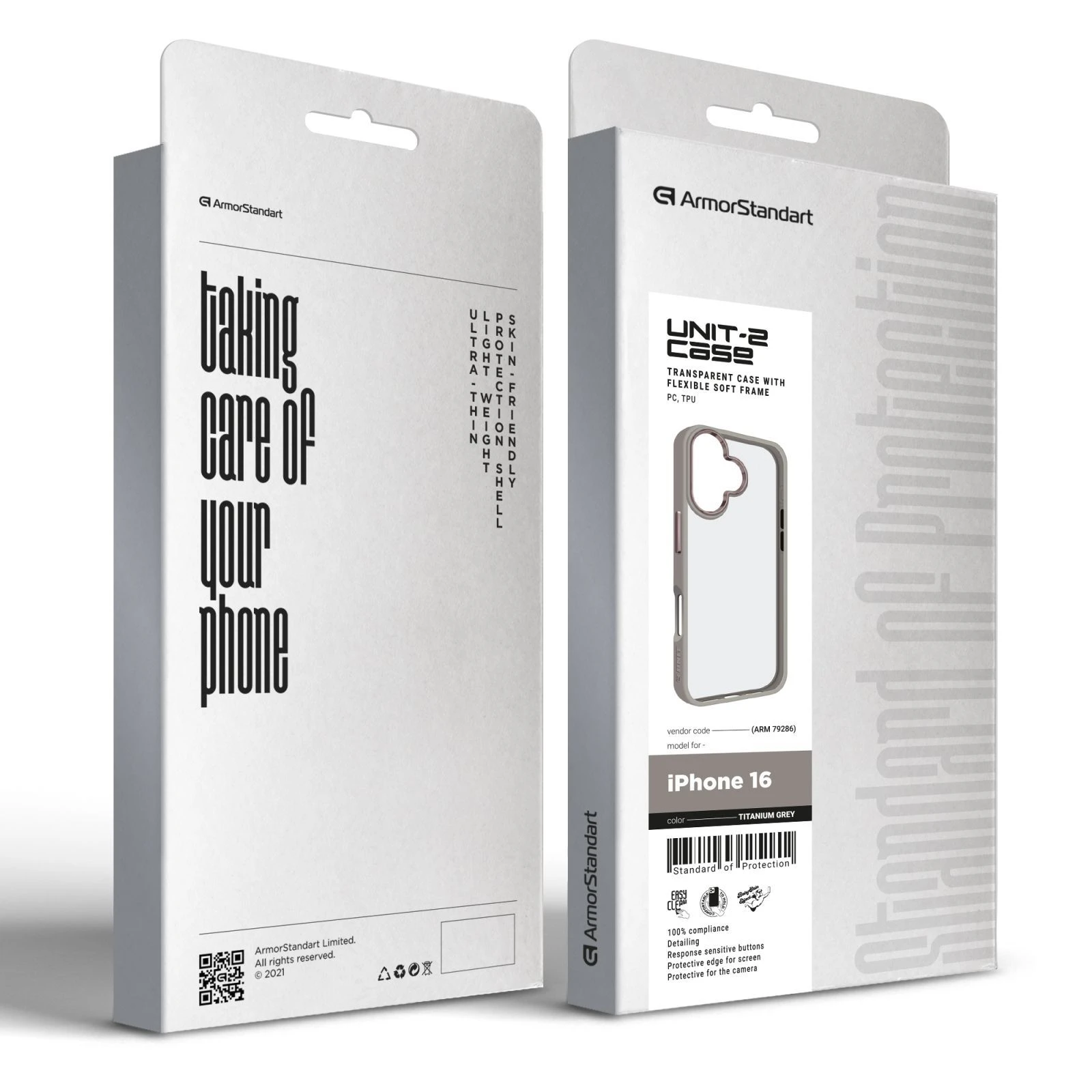 Чохол для мобільного телефону Armorstandart UNIT2 Apple iPhone 16 Titanium Grey (ARM79286) (UA) Сумісність із брендом: Apple;