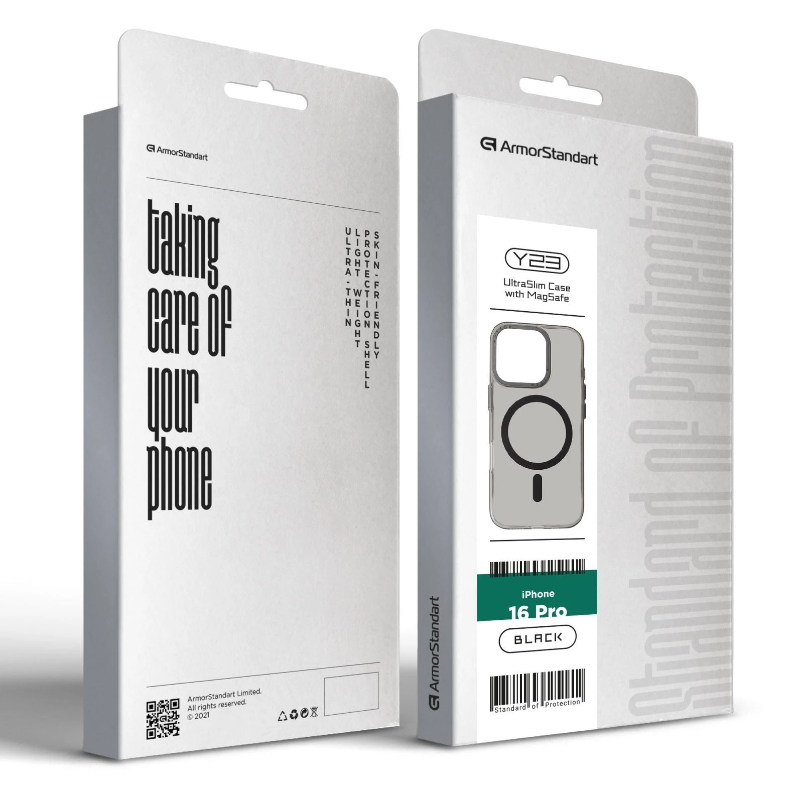 Чохол для мобільного телефону Armorstandart Y23 MagSafe Apple iPhone 16 Pro Transparent Black (ARM79573) (UA) Сумісність із брендом: Apple;