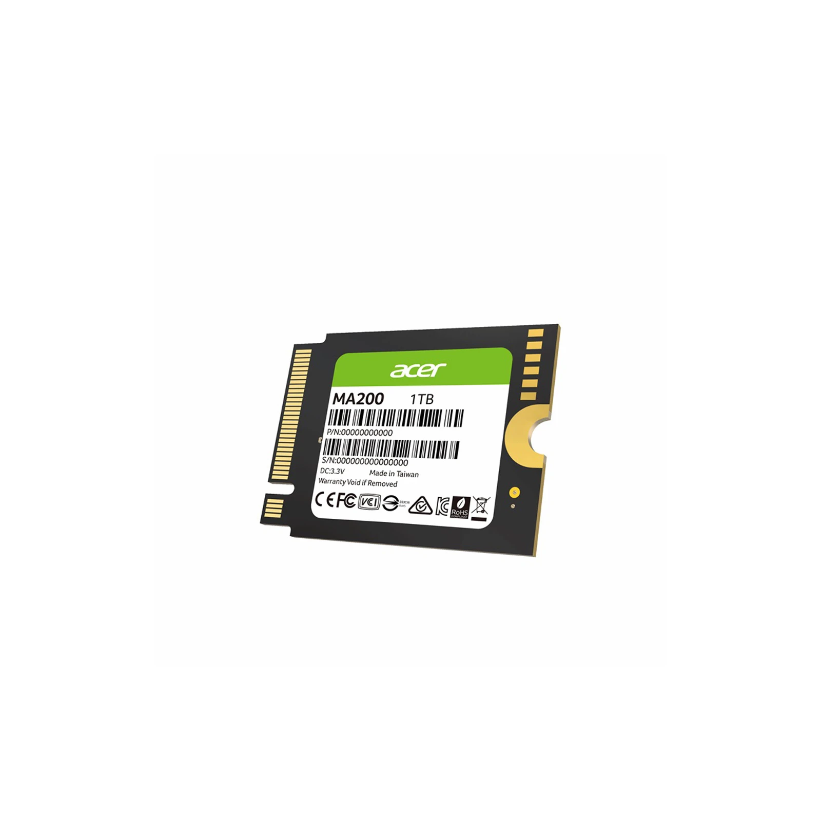 M.2 2230 1TB MA200 Acer (BL.9BWWA.154) (UA) Тип накопичувача: внутрішній;