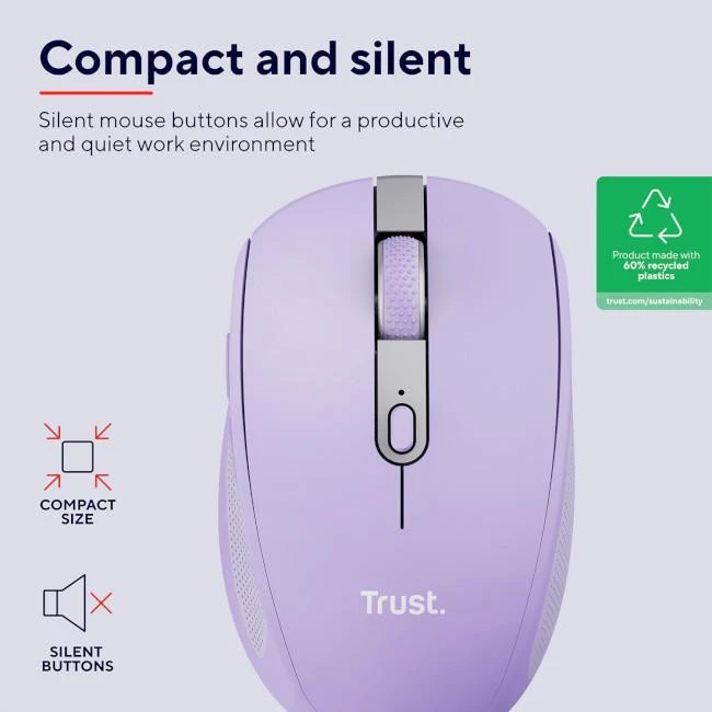 Trust Ozaa Compact Multi-Device Wireless Purple (25384) (UA) Бренд: Trust; Призначення: Для