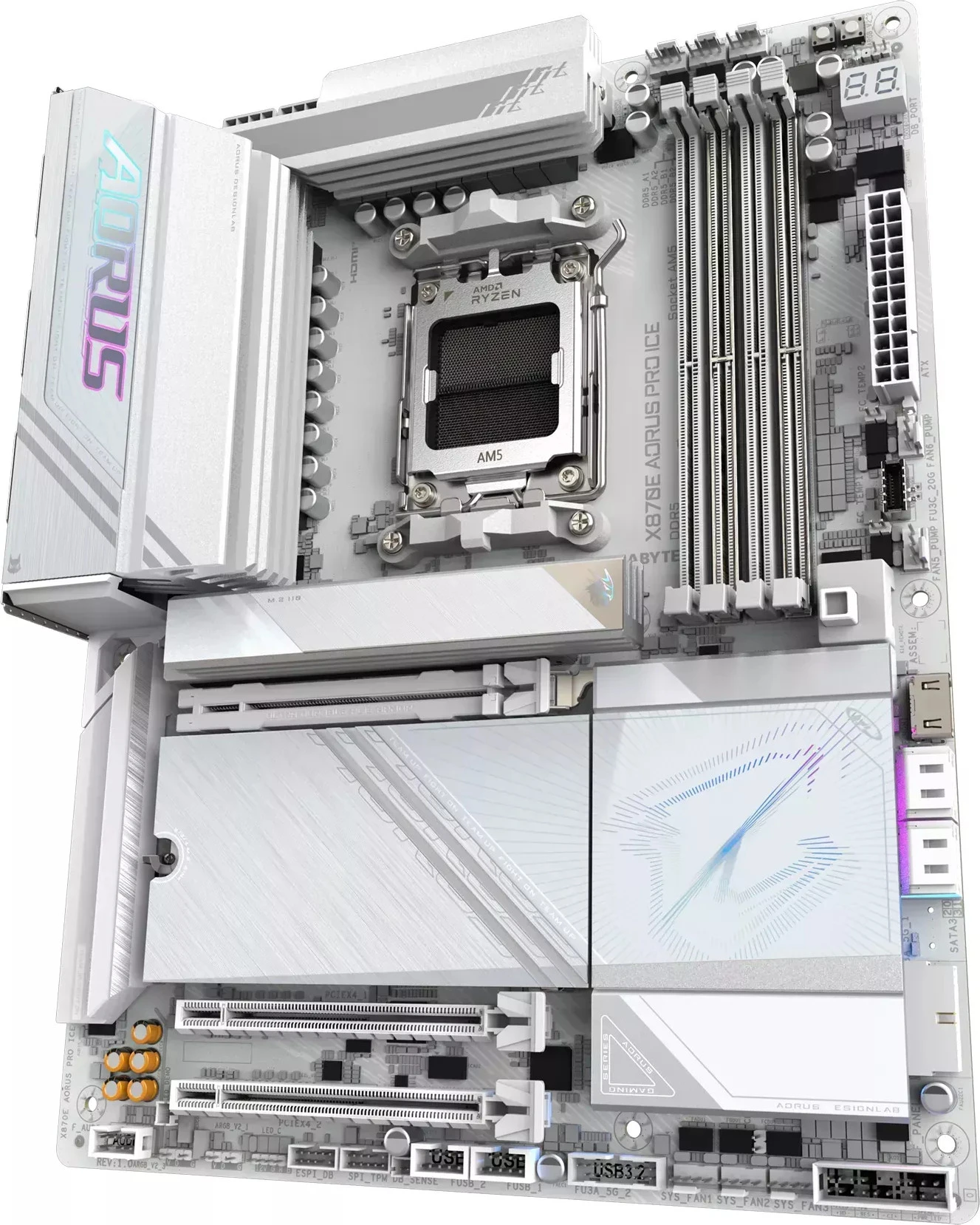 GIGABYTE X870E AORUS PRO ICE (UA) Бренд: GIGABYTE; Тип роз'єму CPU: Socket AM5;