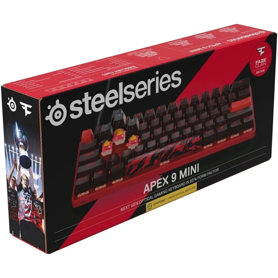 STEELSERIES Apex 9 Mini Linear OptiPoint Optical Switch UA Faze Clan Edition (64853) (UA) Інтерфейс підключення: USB;