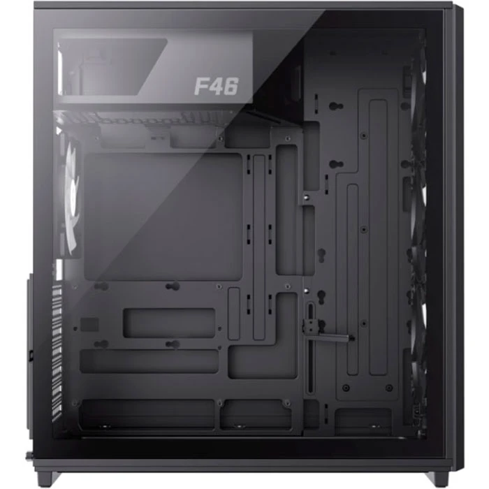 GAMEMAX F46 BK Black (UA) Розташування bp  вгорі <==> Кількість відсіків 2.5 