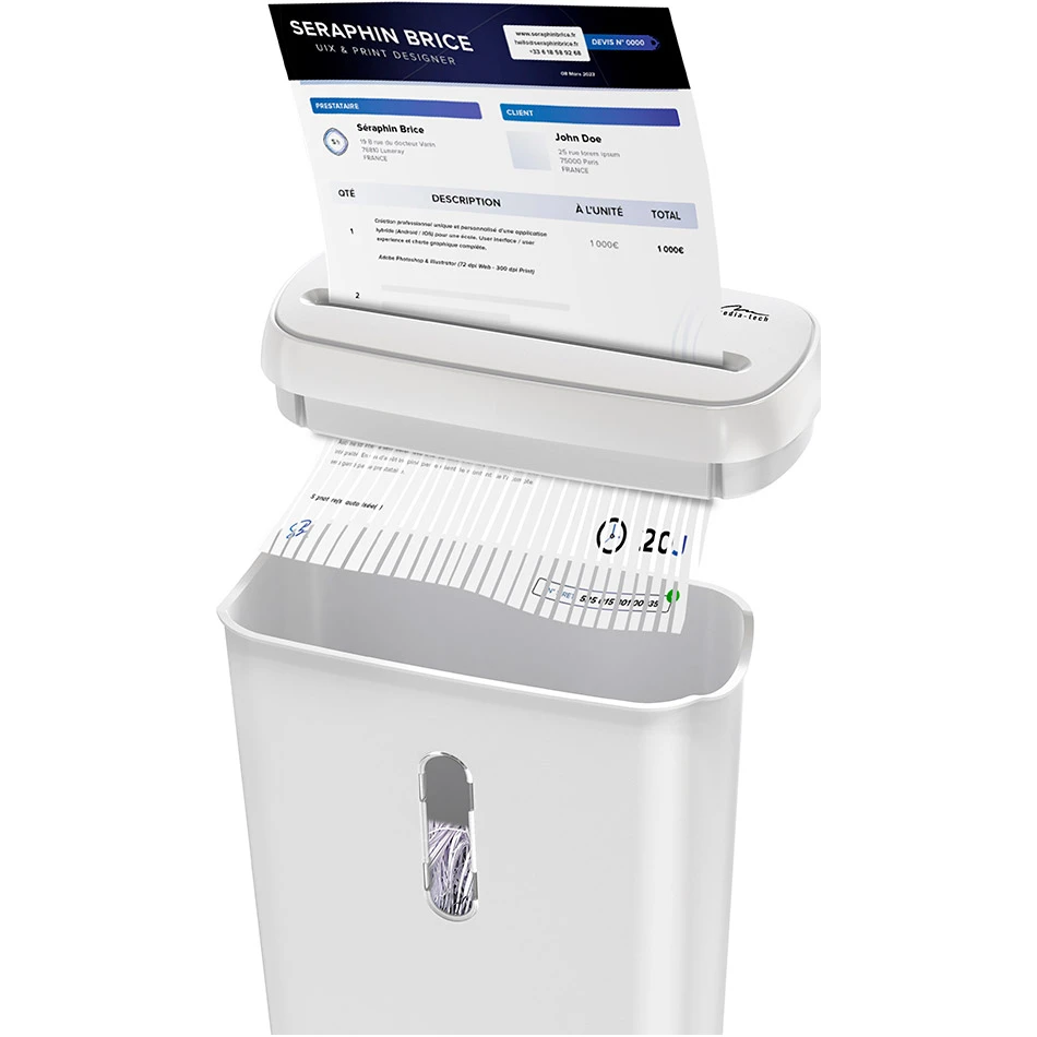 MEDIA-TECH Shredder MT223 (1x6.8) White Ширина різу 220 мм