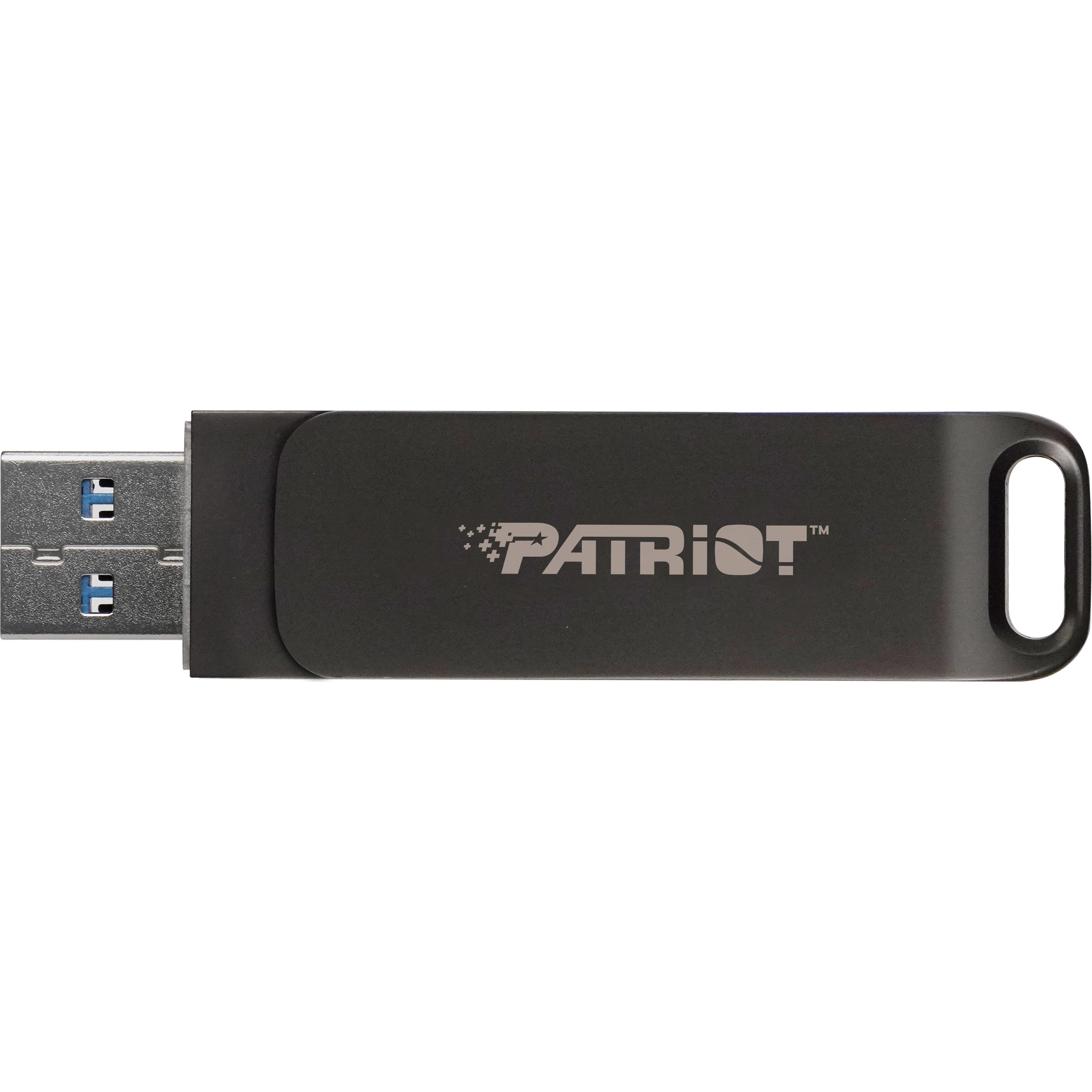 PATRIOT Rage R550 USB/USB-C3.2 128GB Matte Black (PE128GR550DSAD) (UA) Размеры 69.6 × 17.2 × 10.1 мм