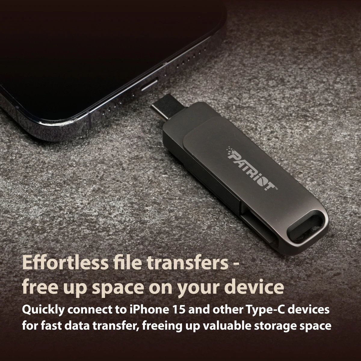 PATRIOT Rage R550 USB/USB-C3.2 64GB Matte Black (PE64GR550DSAD) (UA) Кількість пам'яті  64 ГБ 