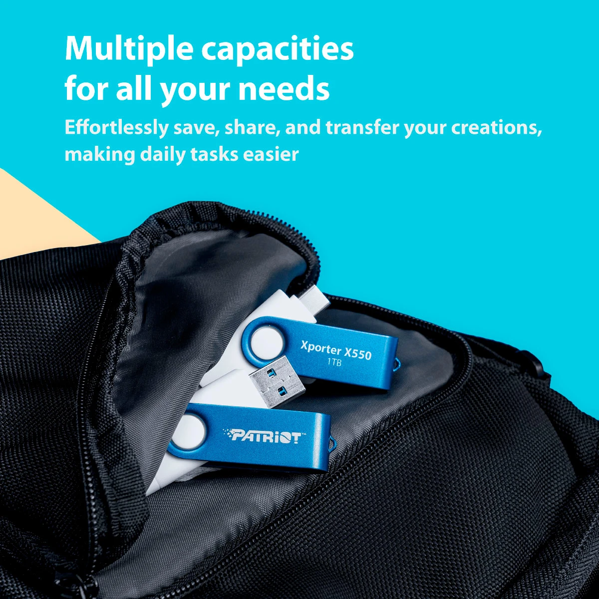 PATRIOT Xporter X550 USB/USB-C3.2 256GB (PS256GX550AAD) (UA) Объём памяти 256 ГБ