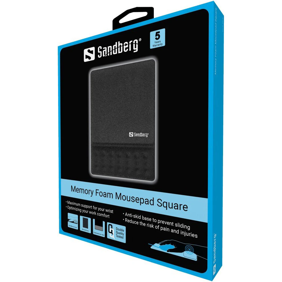SANDBERG Memory Foam Mousepad Square 250х180 (520-38) (UA) Ширина 180 мм