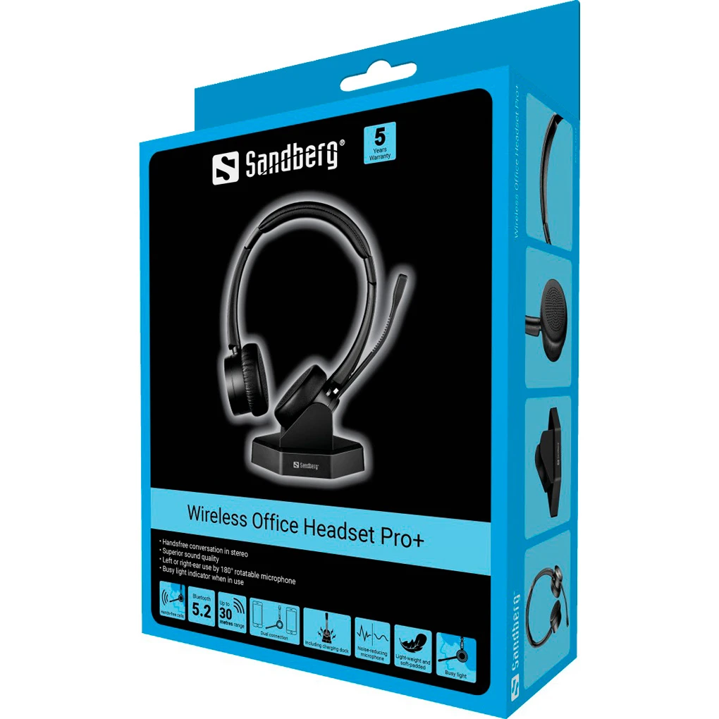 SANDBERG Wireless Office Headset Pro+ (126-18) (UA) Зниження шуму  відсутня 