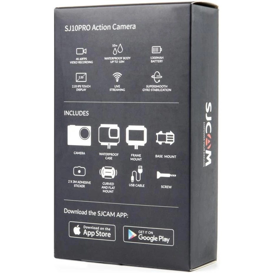 SJCAM SJ10 Pro (6972476161049) Формат записи H.264 (AVC) + H.265 (HEVC)