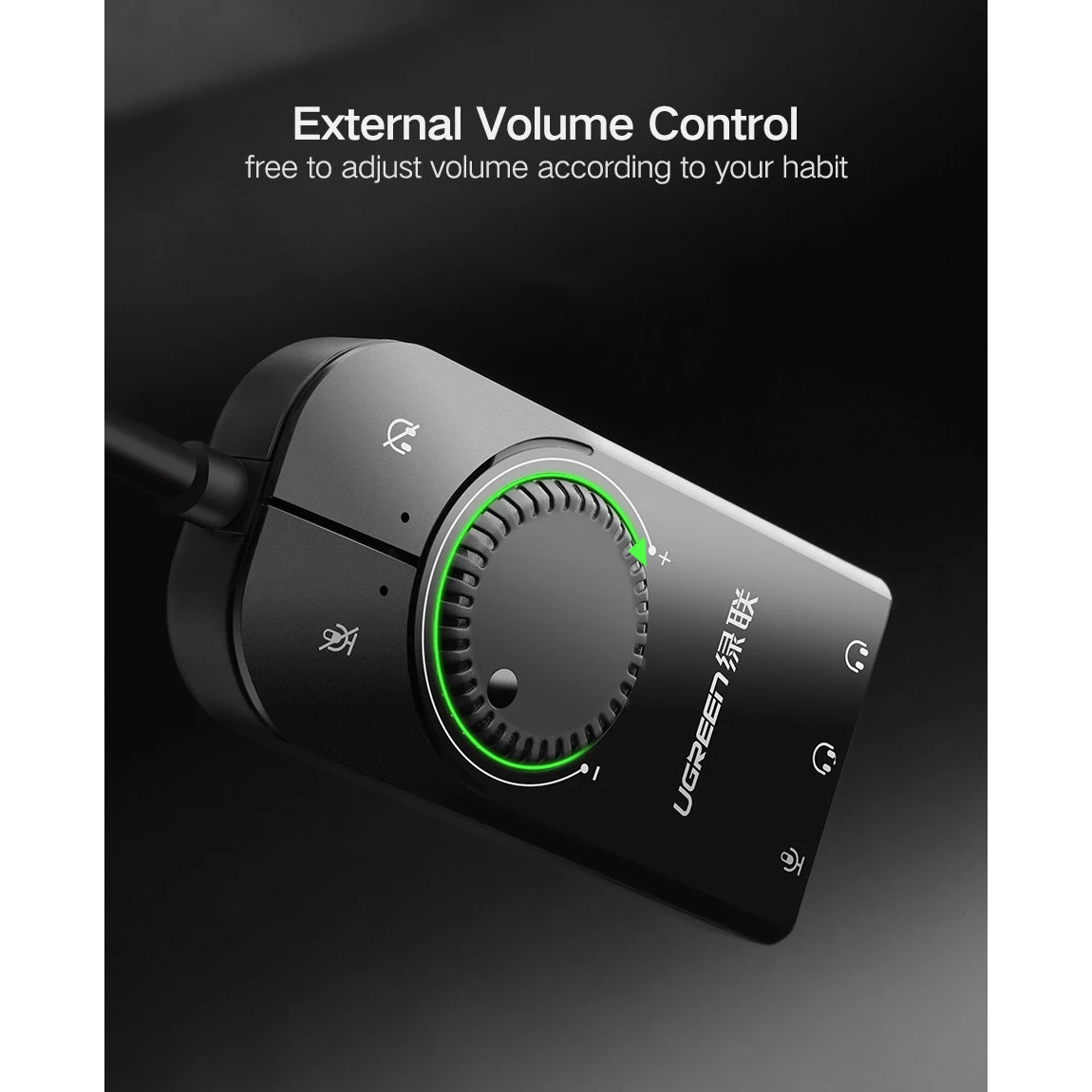 UGREEN CM129 USB External Stereo Sound Adapter Black (40964) Количество каналов: 2.0;