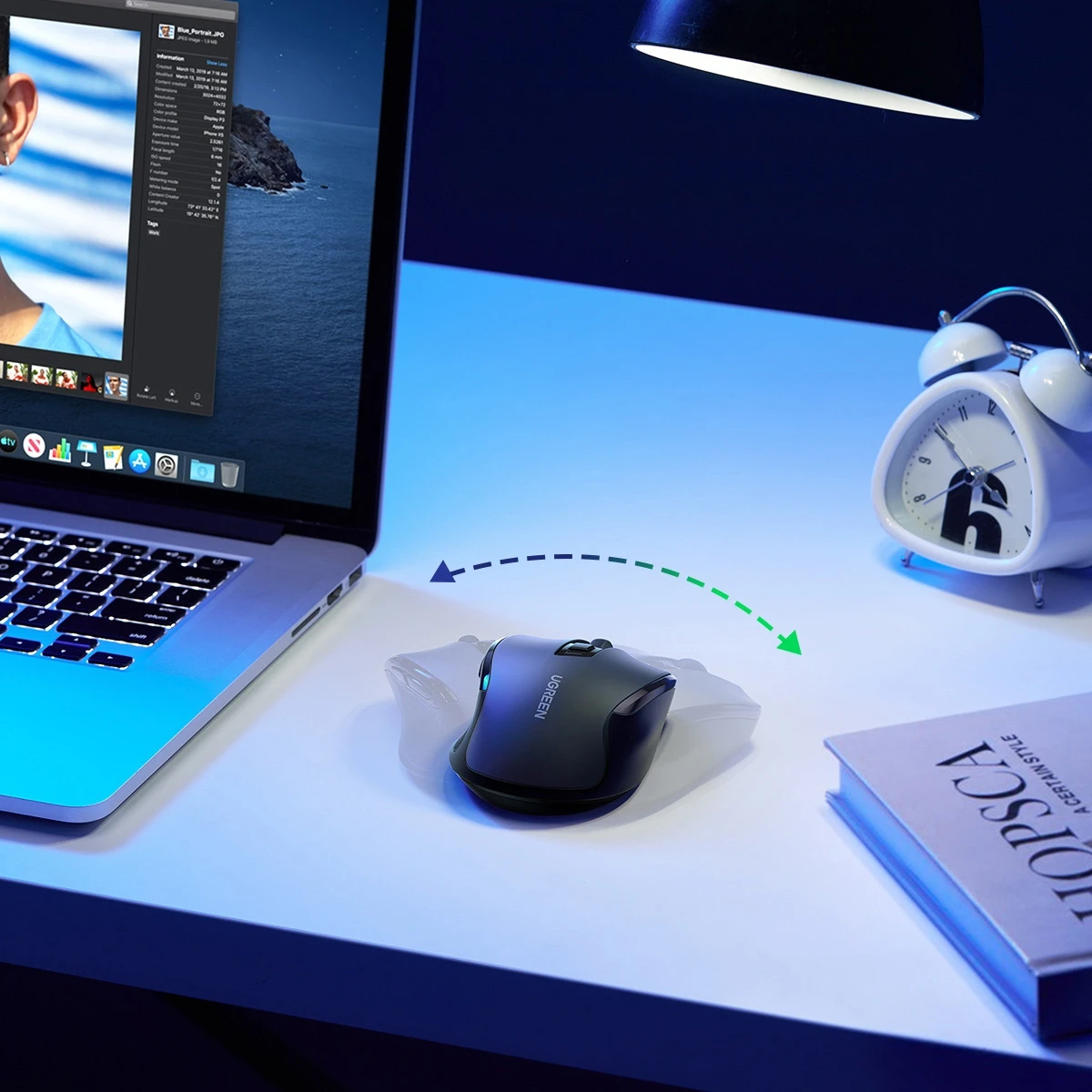 UGREEN MU006 Ergonomic Wireless Black (15063) (UA) Роздільна здатність датчика  4000 dpi 