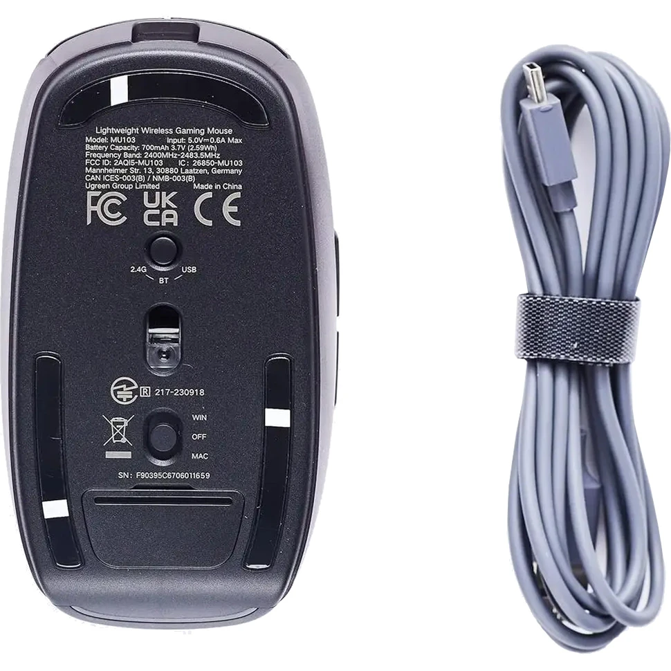 UGREEN MU103 Black (90539) (UA) Підключення: бездротове; Тип