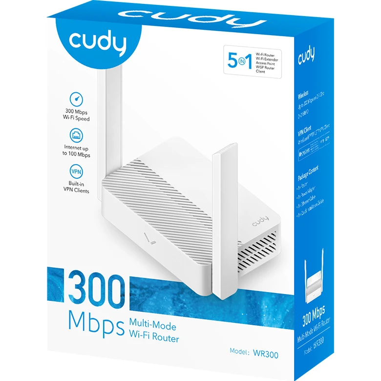 Wi-Fi роутер CUDY WR300 (UA) Процессор: MediaTek MT7628; Частота