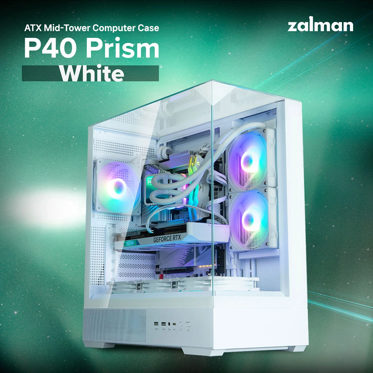ZALMAN P40 Prism White (P40PRISMWHITE) (UA) Тип корпусу: Mid Tower; Форм-фактор: