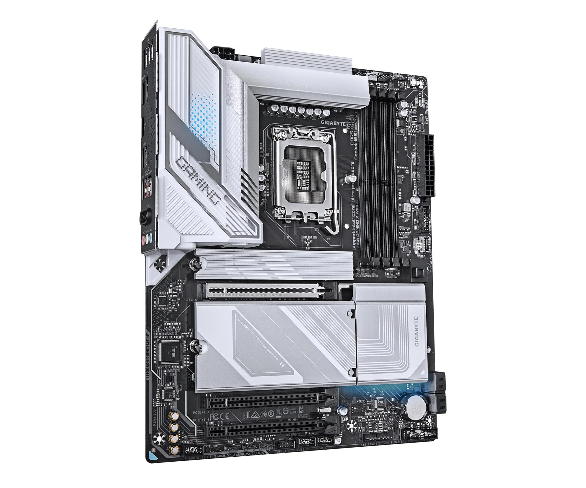 Gigabyte B860 GAMING X WIFI6E EU Совместимость с SSD-накопителями m.2 с радиатором  Да - нет столкновений