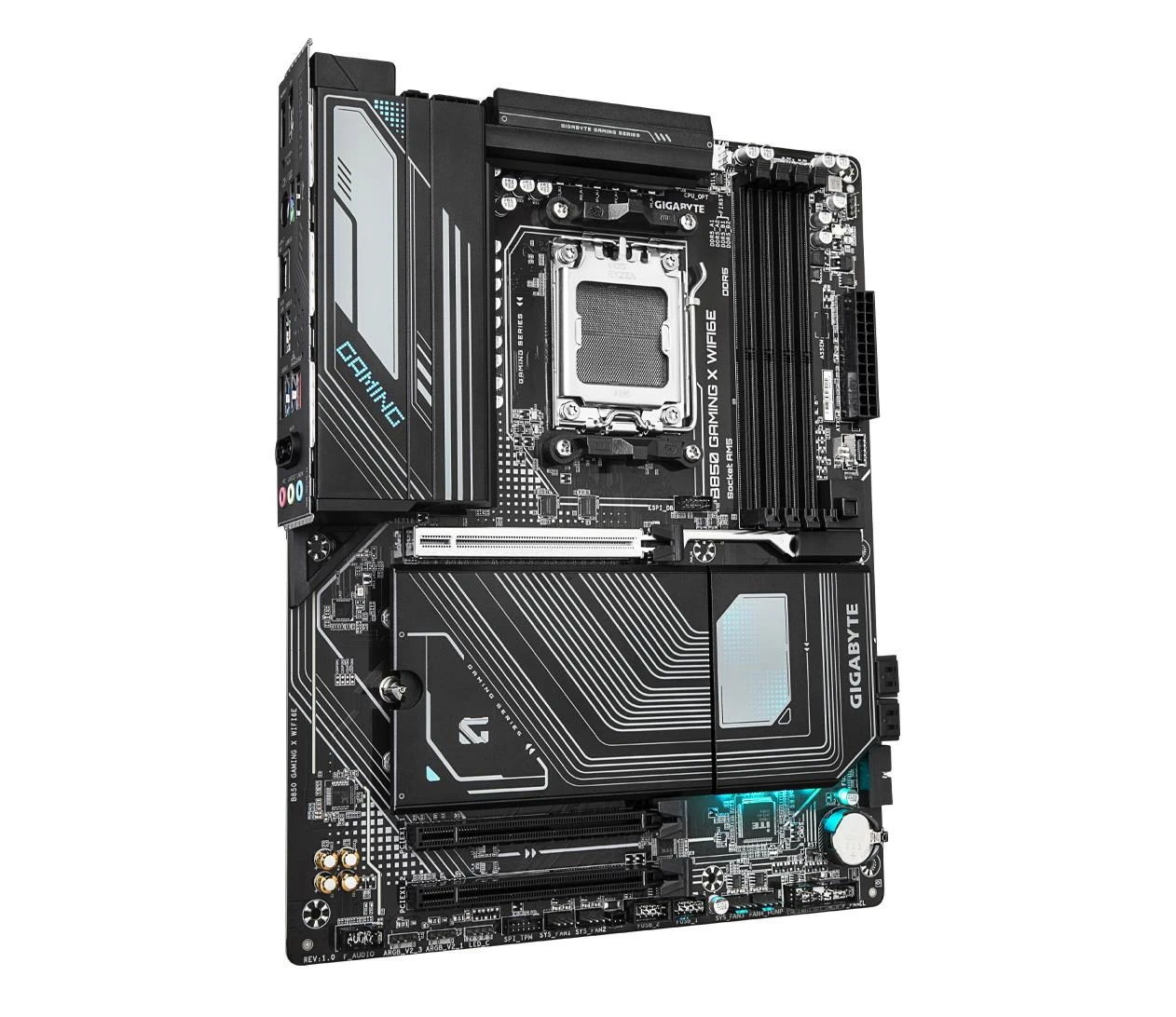 Gigabyte B850 GAMING X WIFI6E EU Охолодження секції живлення радіатором  Так (Повністю охолоджувана силова частина з алюмінієвим радіатором)
