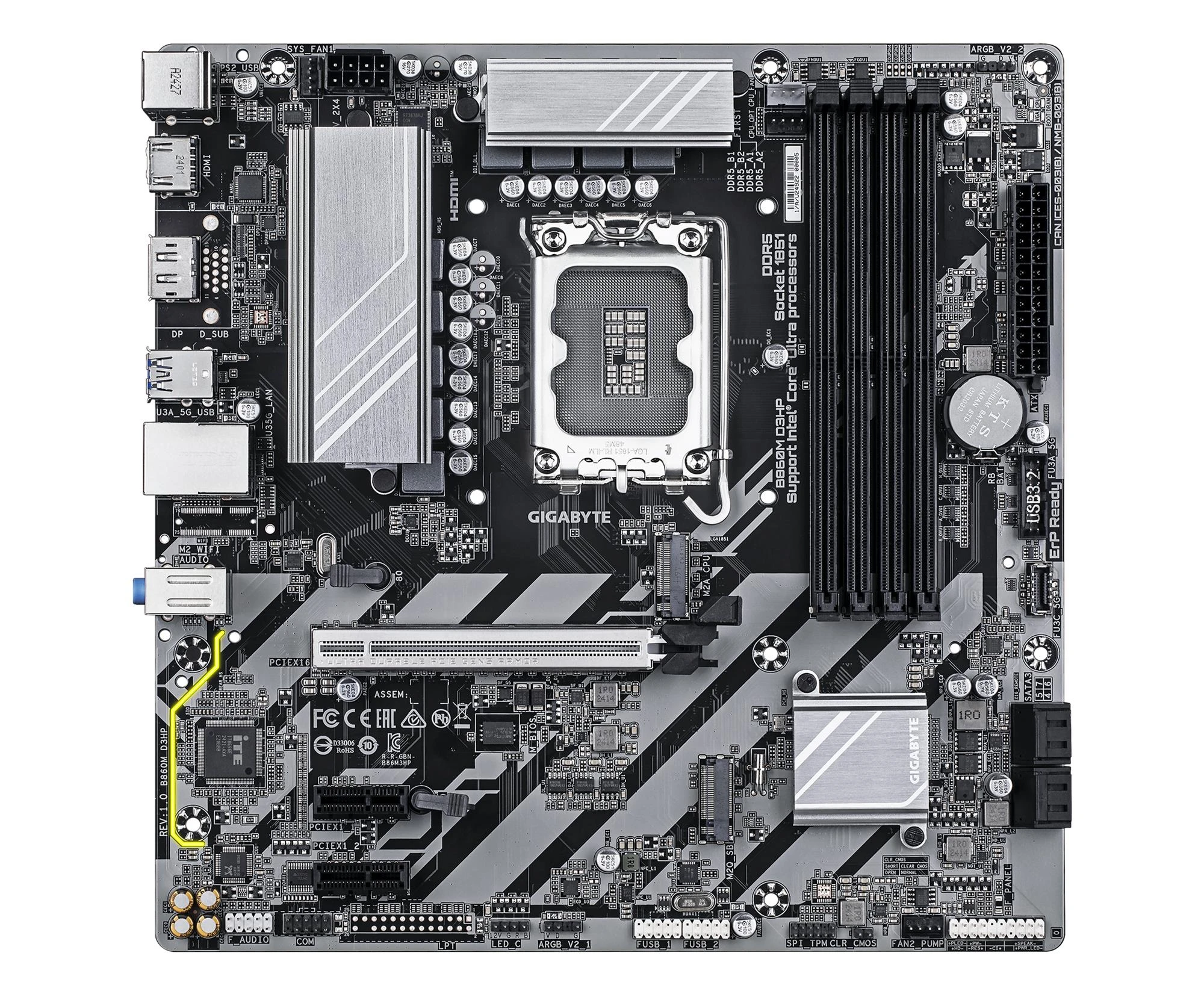 Gigabyte B860M D3HP EU Конструкція силової частини:
