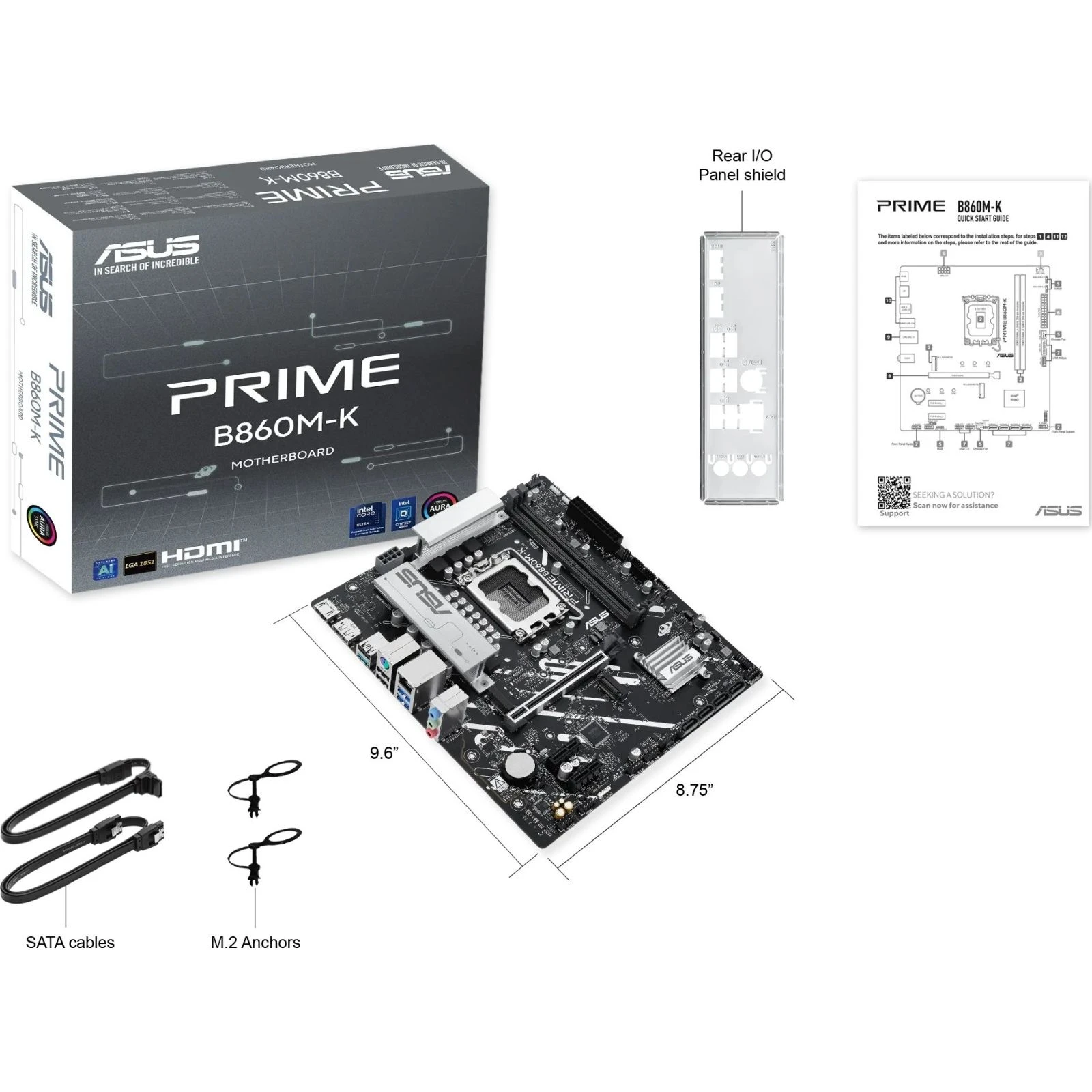 ASUS PRIME B860M-K (UA) Назначение: обычная; Сокет: 1851;