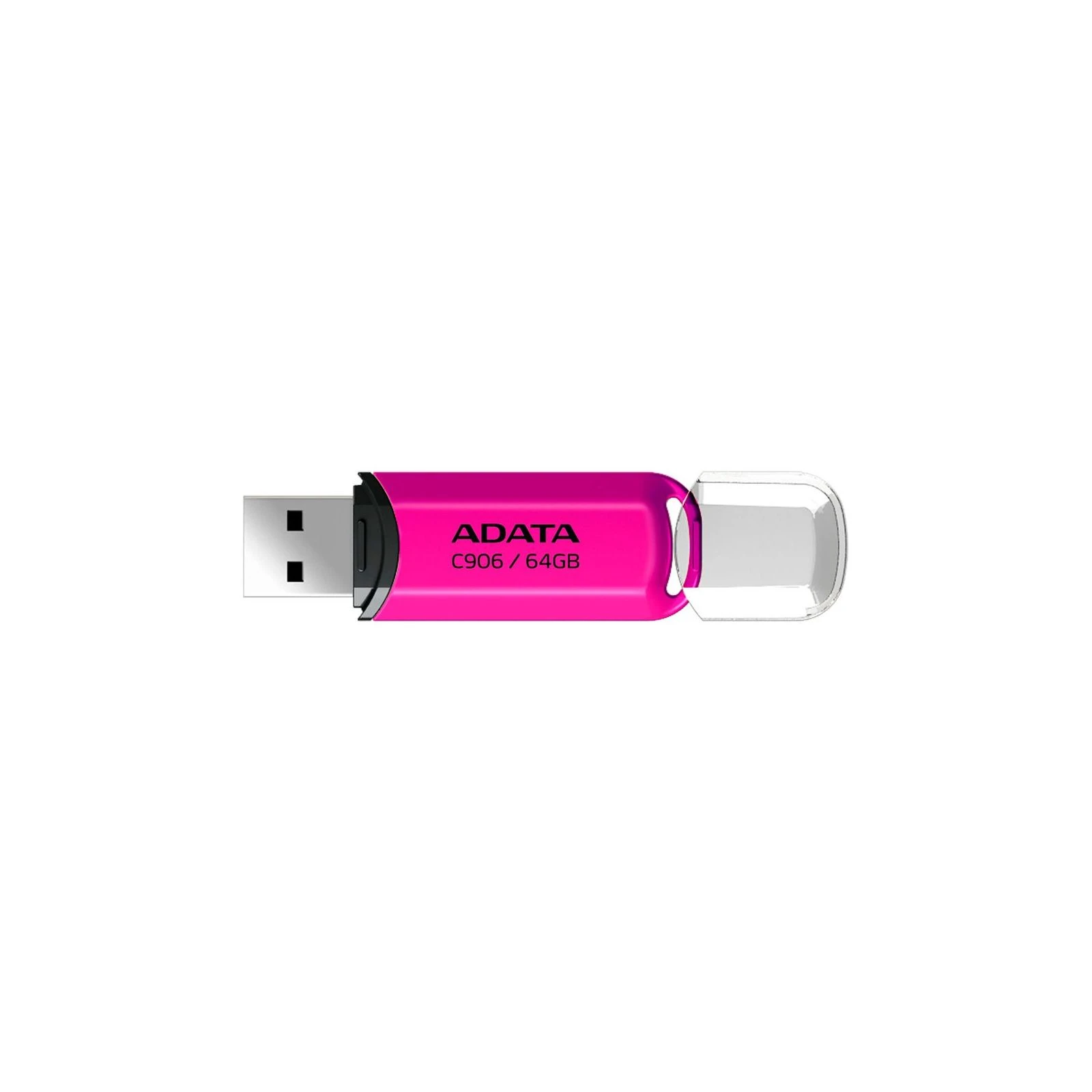 ADATA 64GB C906 Pink USB 2.0 (AC906-64G-RPP) (UA) Фізичний Розміри  58? 18? 10 мм 