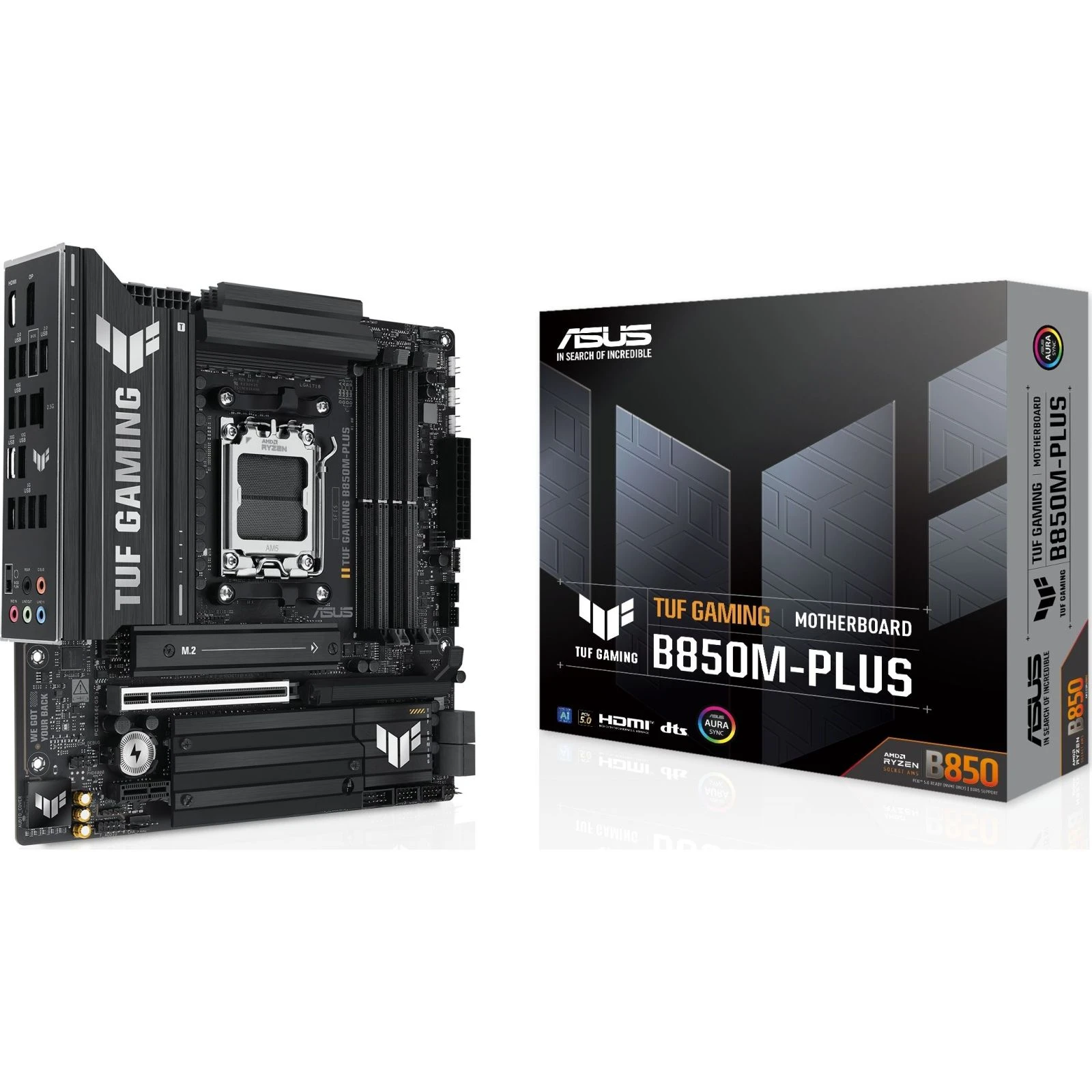 ASUS TUF GAMING B850M-PLUS (90MB1MT0-M0EAY0) (UA) Підтримка процесорів  AMD SOCKET AM5 для AMD Ryzen 9000 & 8000 & 7000 Series Desktop Processors <