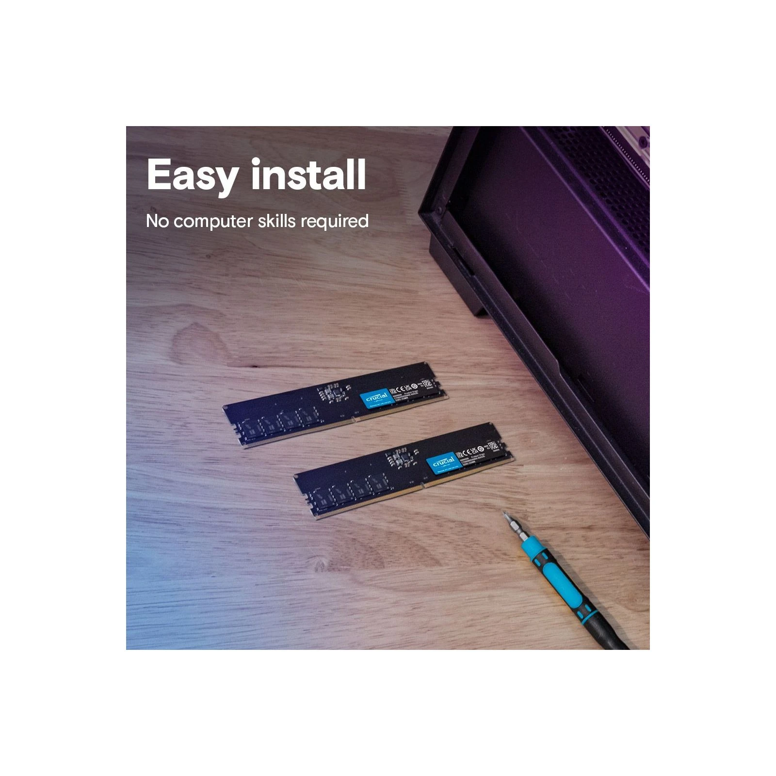 DDR5 8GB 5600 MHz Micron (CT8G56C46U5T) (UA) Об'єм пам'яті: 8 ГБ;