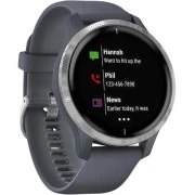 Спортивные часы Garmin Venu Silver Stainless Steel Bezel w. Granite Blue and Silicone B. (010-02173-01/03) 010-02173-03