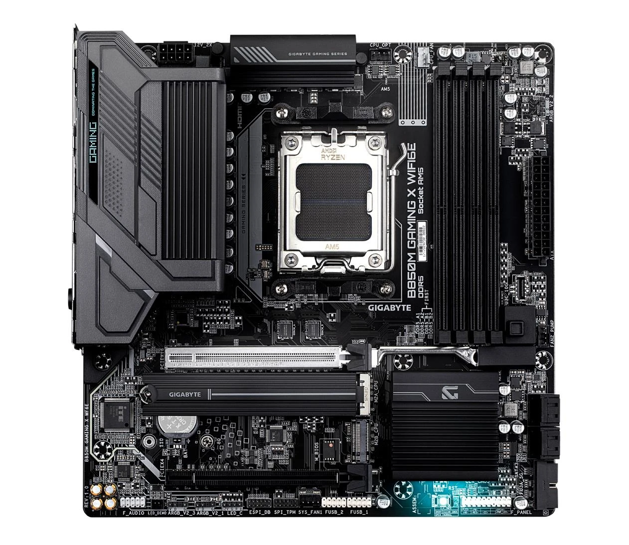 Gigabyte B850M GAMING X WF6E EU Совместимость с SSD-накопителями m.2 с радиатором  Да - нет столкновений