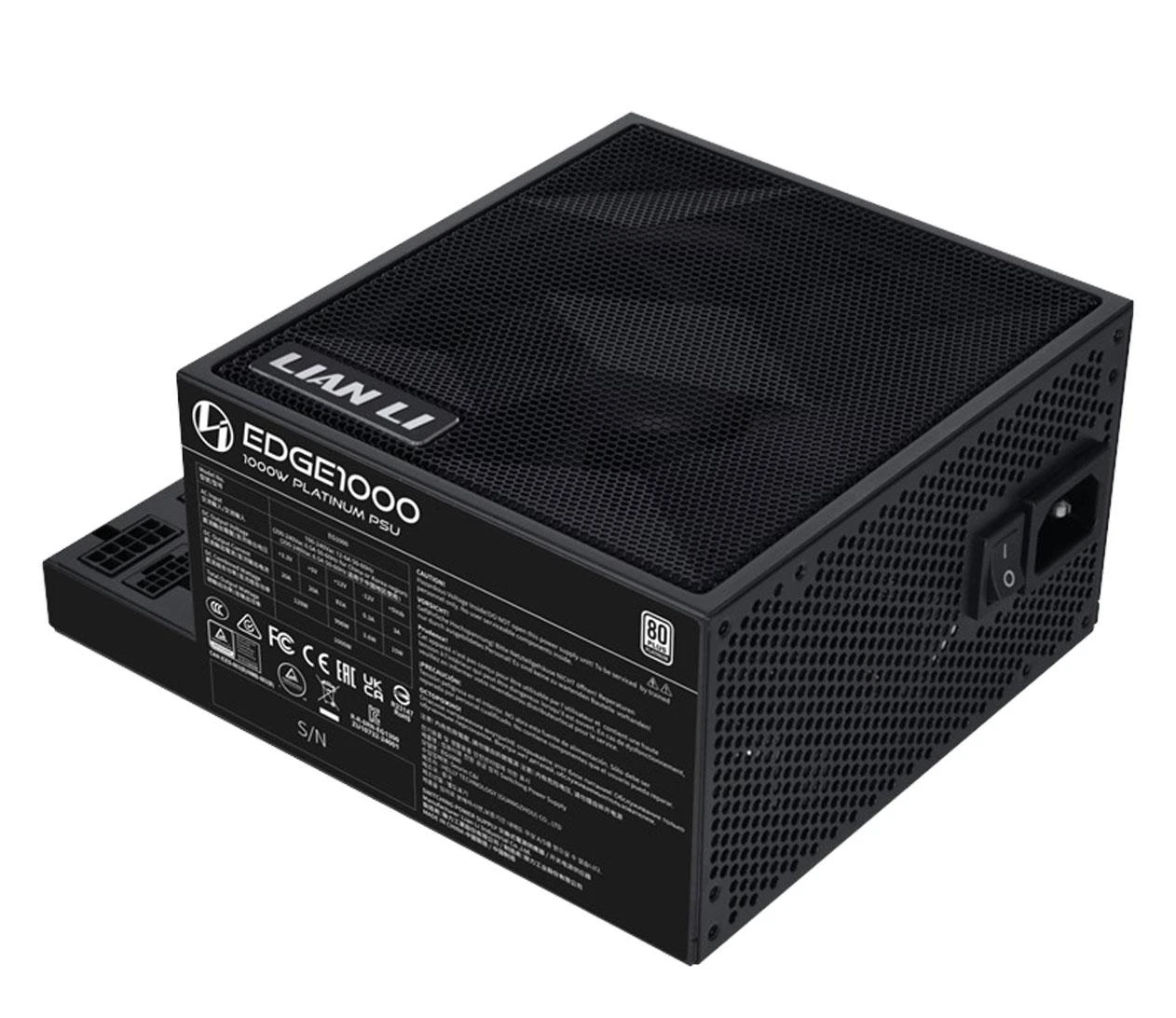 Lian Li EDGE EG 1000W 80 Plus Platinum ATX 3.1 (EG1000 Black) EU Максимальна потужність, WT: 1000 Вт;