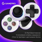 Геймпад GamePro GPS13W BT 5.3/USB/PC/iOS/Android/PS3/PS4 RGB White (GPS13W) (UA)