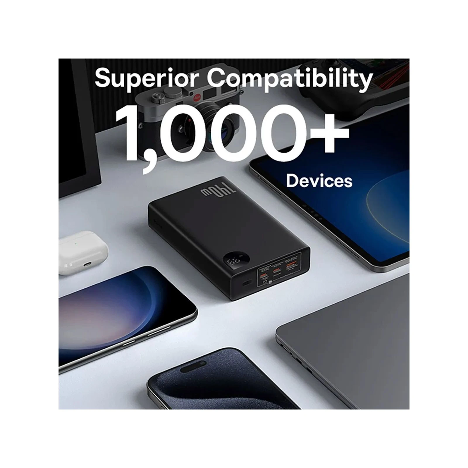 Baseus Adaman Metal Digital Display 24000mAh 140W, Black (P10021508113-00) (P10021507112-02) (UA) Призначення для роутера, для смарт-годин, для плеєра, для планшета, для телефону, для ноутбука