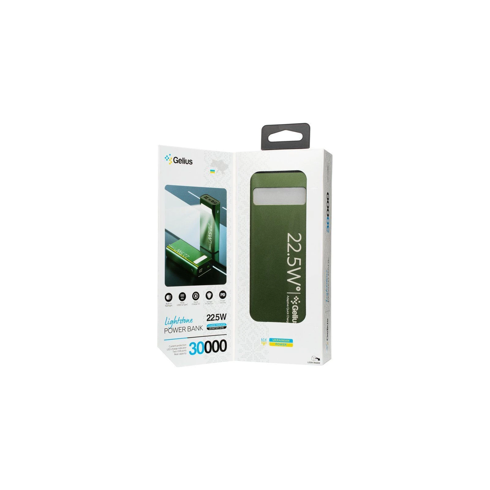 Gelius Lightstone GP-PB300 30000mAh QC+PD (22.5W) Green (00000090465) (UA) Назначение для смарт-часов, для плеера, для планшета, для телефона