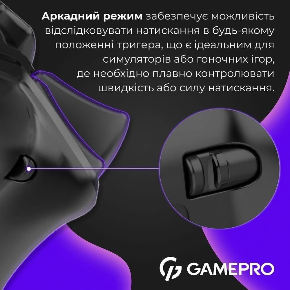 Геймпад GamePro GPS13B BT 5.3/USB/PC/iOS/Android/PS3/PS4 RGB Black (GPS13B) (UA) Наличие и тип обратной связи вибрационная