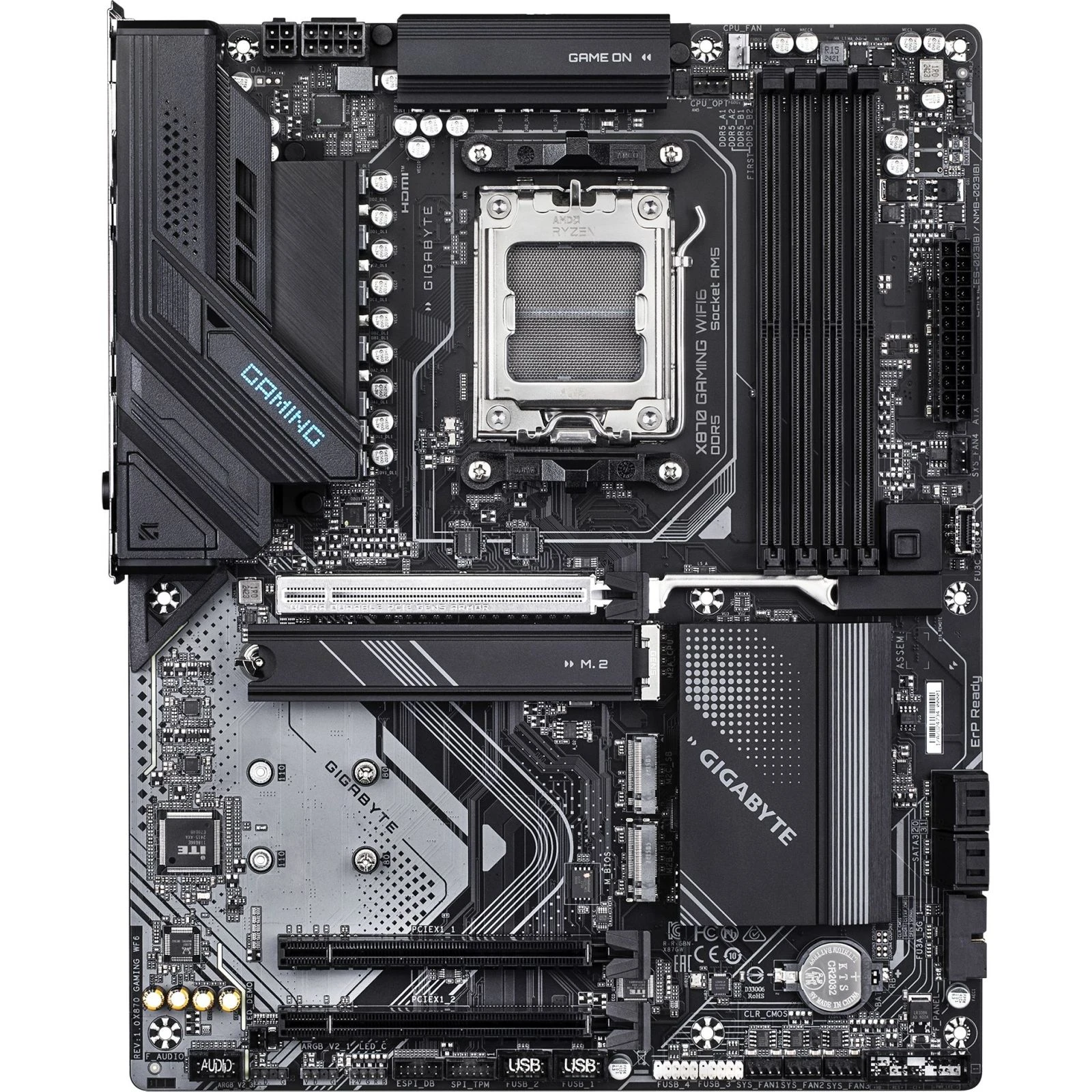 GIGABYTE X870 GAMING WIFI6 (UA) Слоты расширения 1 x PCI-E 5.0 x16 (PCIEX16) ,  2 x PCI-Eх 3.0 x16