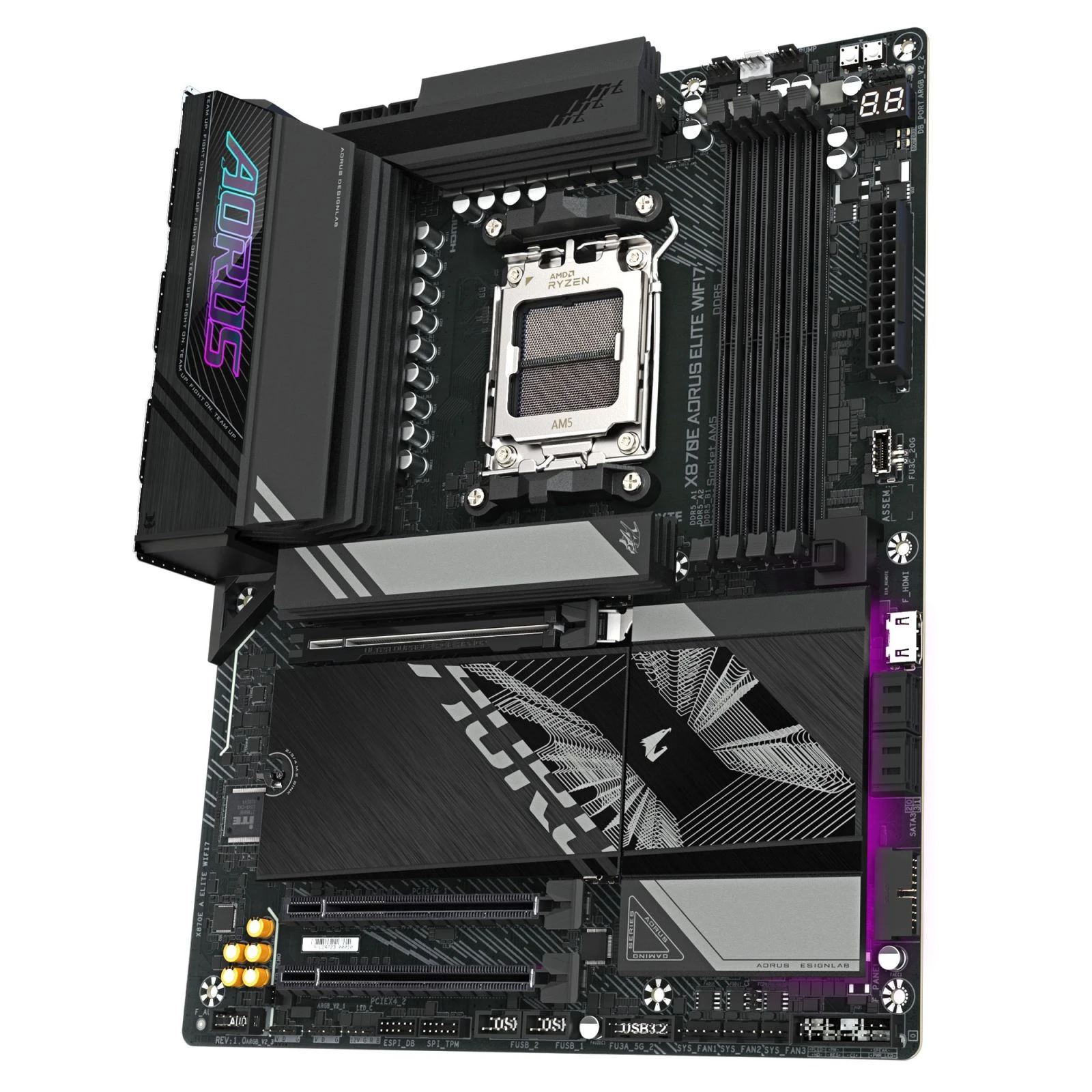 GIGABYTE X870E AORUS ELITE WIFI7 (X870E A ELITE WIFI7) (UA) Слоты расширения 1 x PCI-E 4.0 x16 (PCIEX16) ,  2 x PCI-E 4.0 x16 (PCIEX4)