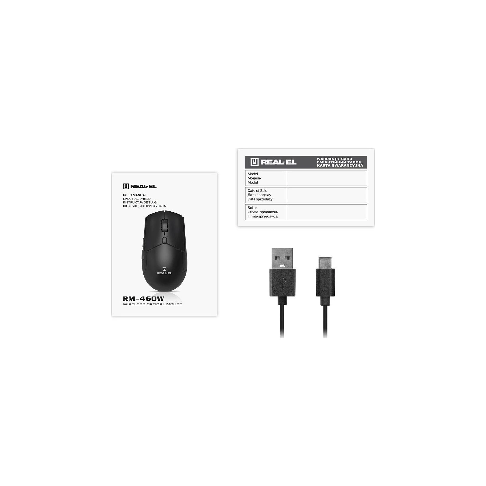 REAL-EL RM-460W Wireless/Bluetooth Black (EL123200048) (UA) Тип: Бесшумные; Назначение: для