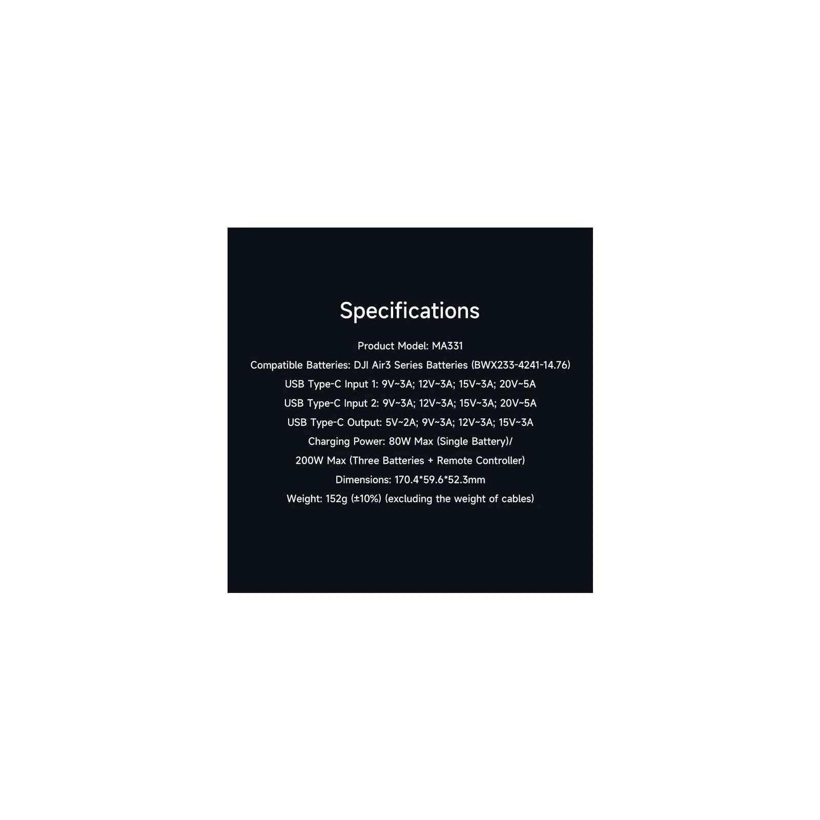 Зарядний пристрій для дрону iSDT MA331 Air 3 Series Charging Hub (iSDT-MA331) (UA) Сумісність: DJI Mavic 3 / 3S;